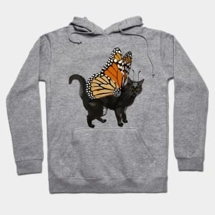 Black Monarch Flitter Kitty Hoodie